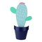 Gerson 12" Blue and White Embellished Wood Cactus Wall Decoration
